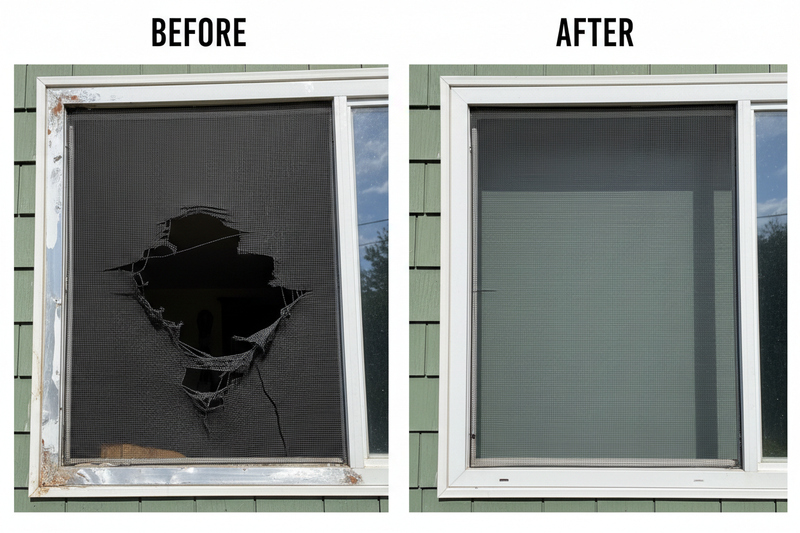 Screen Repair Before & After